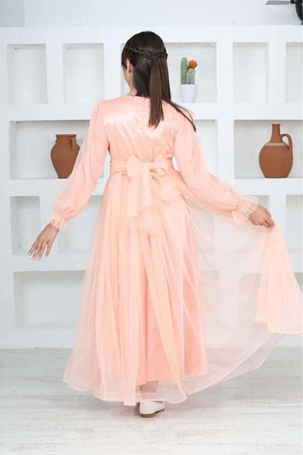 Kız Çocuk Uzun Boydan  Abiye Elbise - 6