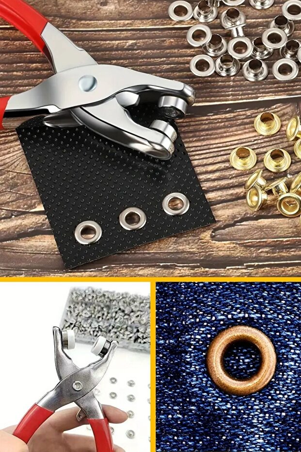 ® 200 adet Paslanmaz Çelik Çıtçıt ve Pense Seti Metal Çıt Çıt Makinesi - 4