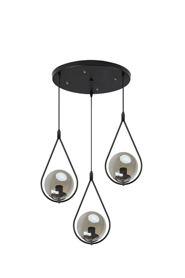 Damla Camlı Tekli Modern Hol Salon Oturma Odası Giriş Üçlü 3lü Avize - 1