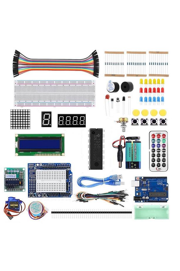 Arduino Uno R3 Başlangıç Eğitim Seti Kiti - Kutulu - 33 Parça 103 Adet - 2