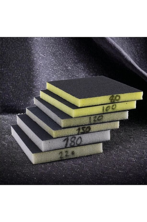 Yassı Sünger Zımpara 9.5 x 12.5 cm Takoz Blok Flex Taşlama Ahşap El Zımparası Kum Seti 6 Adet - 4