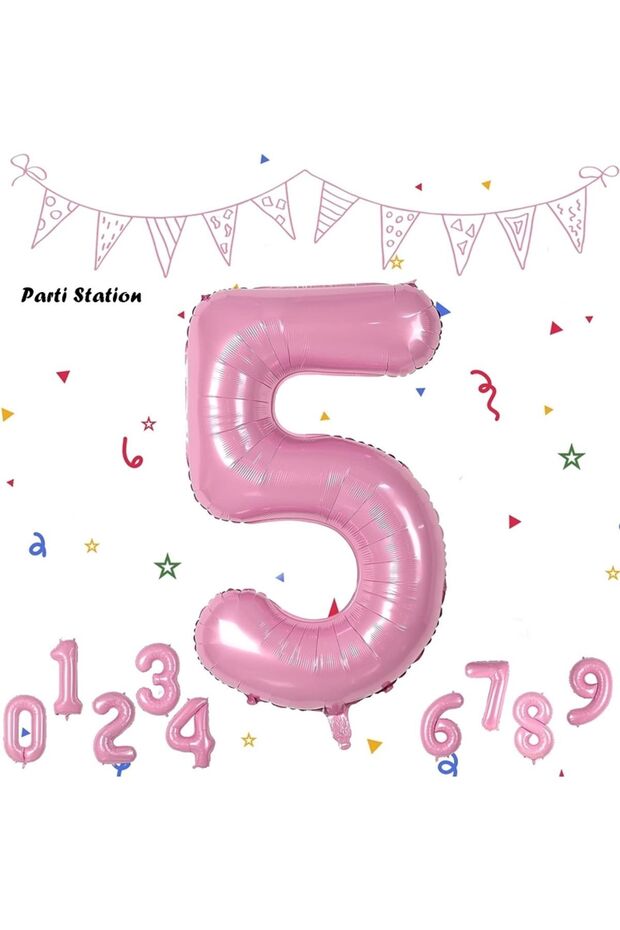 Number Foil Balloon Pink Number Balloon Baby Pink 5 Year Old Balloon 76 Cm Number Balloon Flying Balloon Helium Balloon