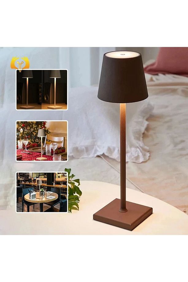 Usb Şarjedilebilir Masa Lambası Otel Restoran Lüks Dokunmatik Dekoratif Baş Ucu Abajur Lamba - 2