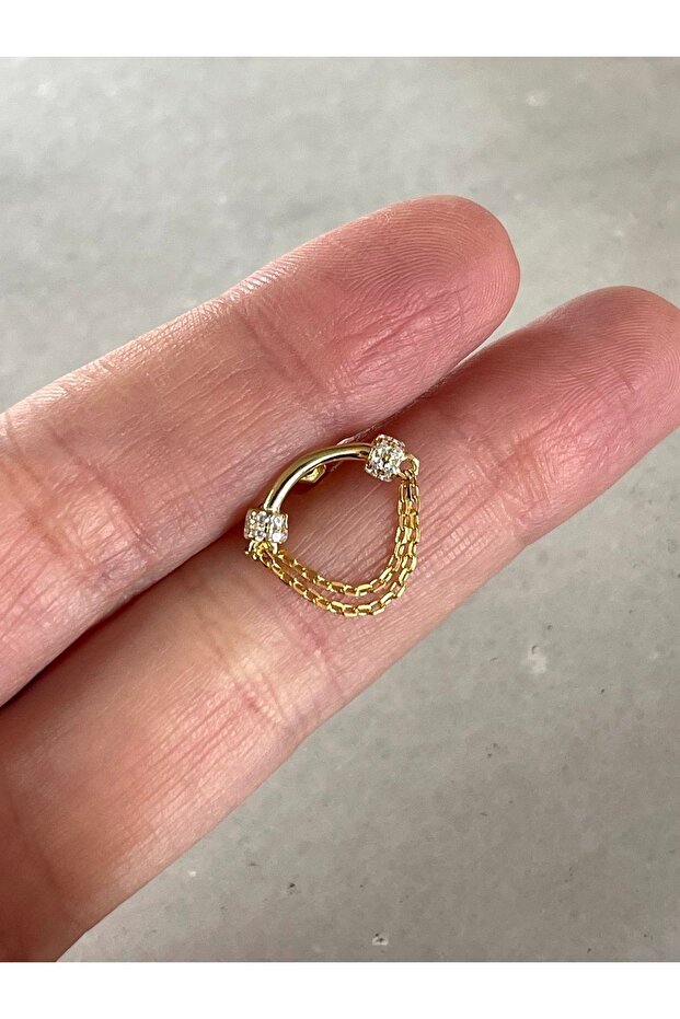 Tekli Gümüş Flat Piercing - 2