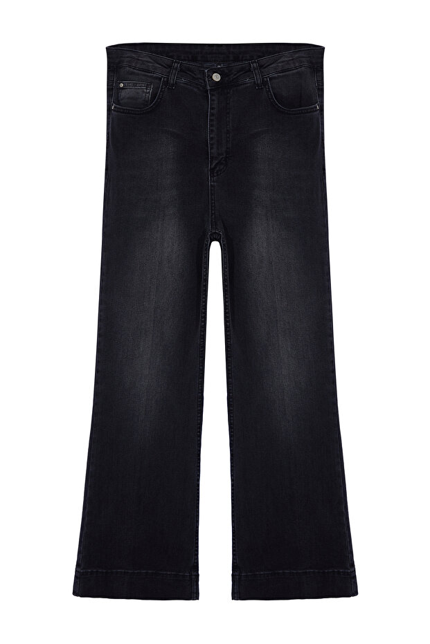 Antracit magas derekú komfort farmernadrág flare fit TBBAW25CJ00009 - 6