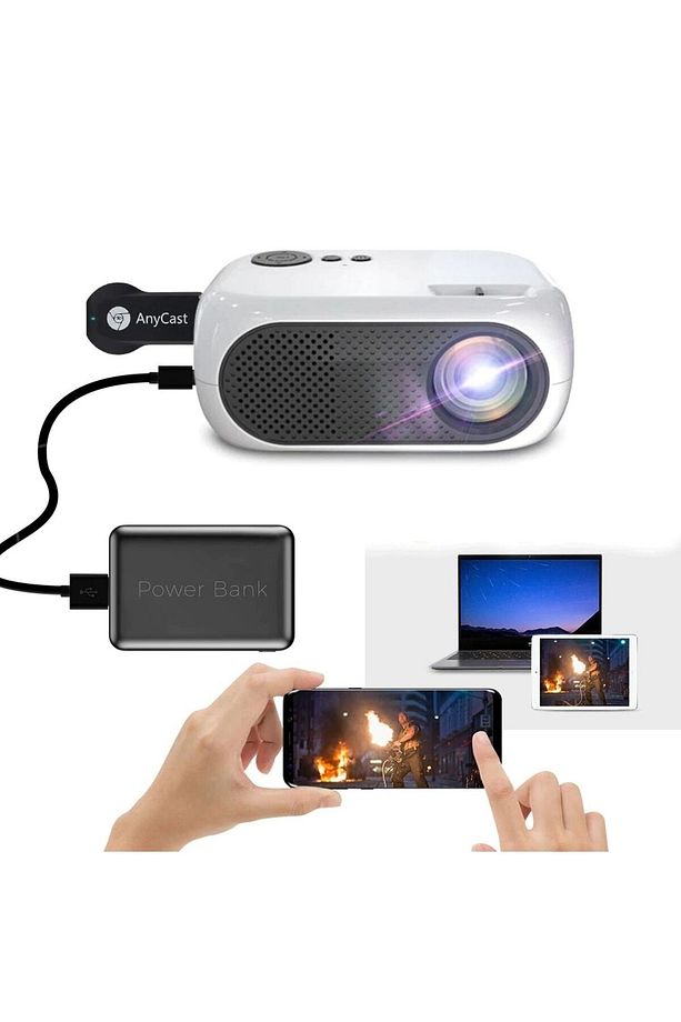 Taşınabilir Mini Projektör 480p Anycast Destek Wifi Android Ios Tv Ev Sineması - 1