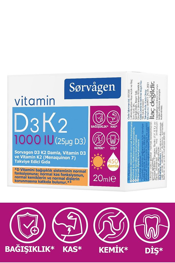 D3k2 Damla (1000 IU) 20 ml (ALMANYA MENŞEİLİ D3 VİTAMİNİ) - 3