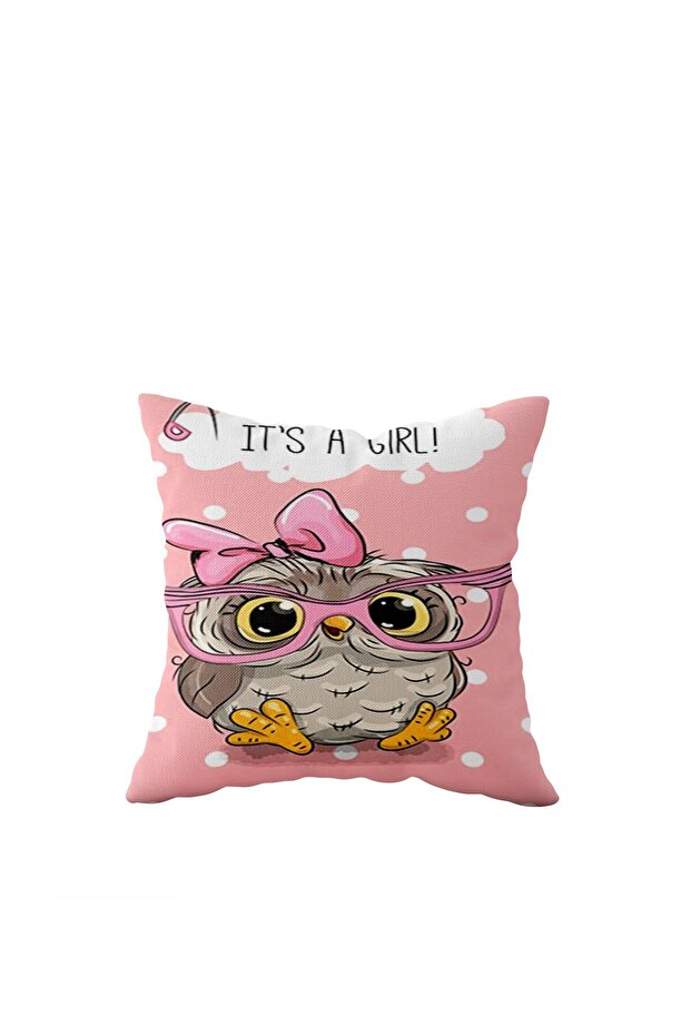 Pink Girl Pattern Single Side Hidden Zipper Pillow Case Throw Pillow Sofa Pillow Case