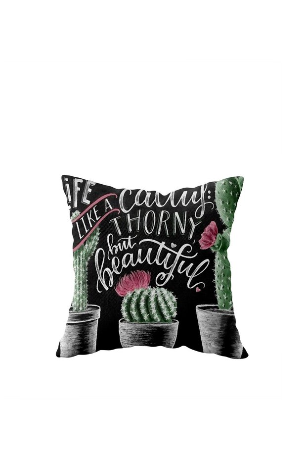 Cactus Patterned Single Sided Hidden Zipper Pillow Case Throw Pillow Sofa Pillow Case