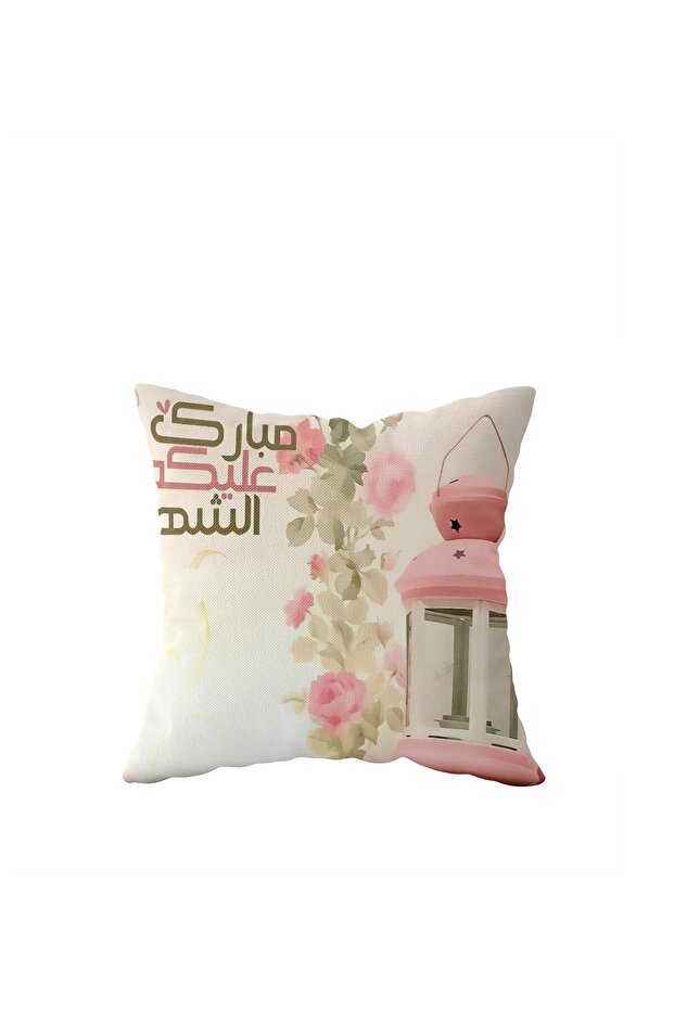 Pink Floral Ramadan Lantern Double Sided Hidden Zippered Pillowcase Throw Pillow Seat Pillowcase