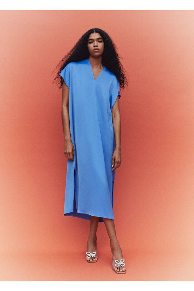 Yanı Yırtmaçlı Elbise - 7