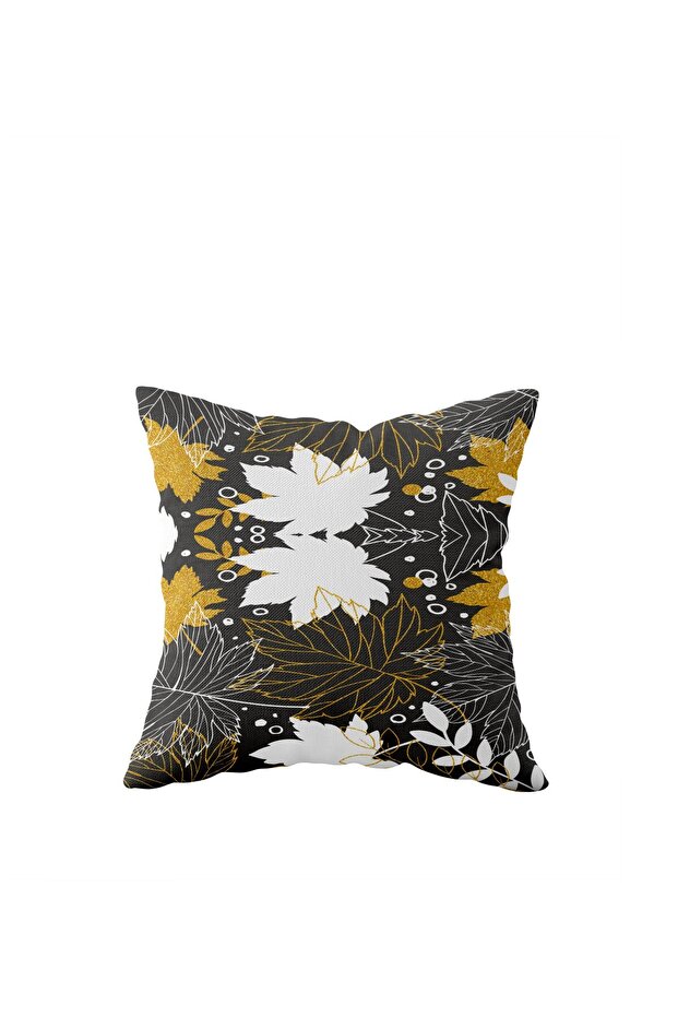Gray Leaf Pattern Single Side Hidden Zipper Pillow Case Throw Pillow Sofa Pillow Case
