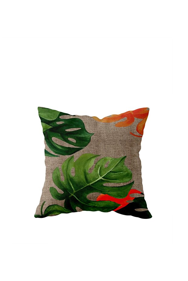 Green Leaf Single Side Hidden Zipper Pillowcase Throw Pillow Sofa Pillowcase