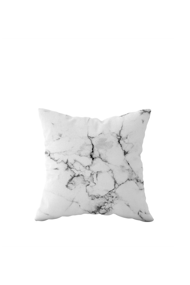 White Marble Pattern Single Side Hidden Zipper Pillowcase Throw Pillow Sofa Pillowcase