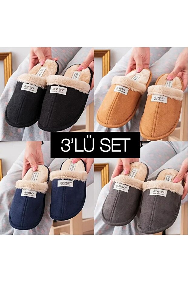 PACK OF 3 Furry House Slippers Guest Slippers Dowry Bundle Garden Slippers TRIPLE