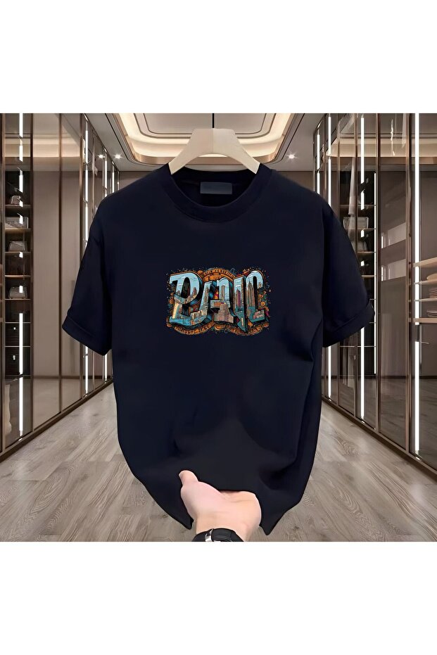 Panic Printed Black Men's Tshirt - 1