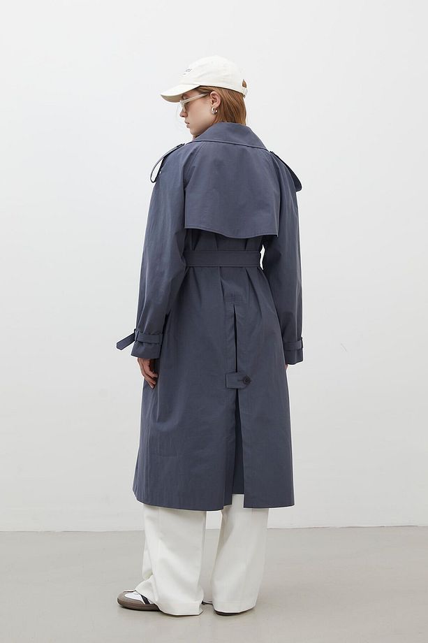 KOPENHAG OVERSIZE TRENÇKOT LACİVERT - 8