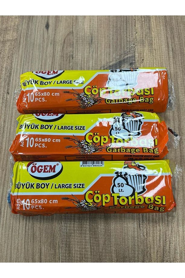 Ögem Büyük Boy Çöp Poşeti 65x80 Cm 50lt 10lu Rulo 3paket 30adet Mavi - 1