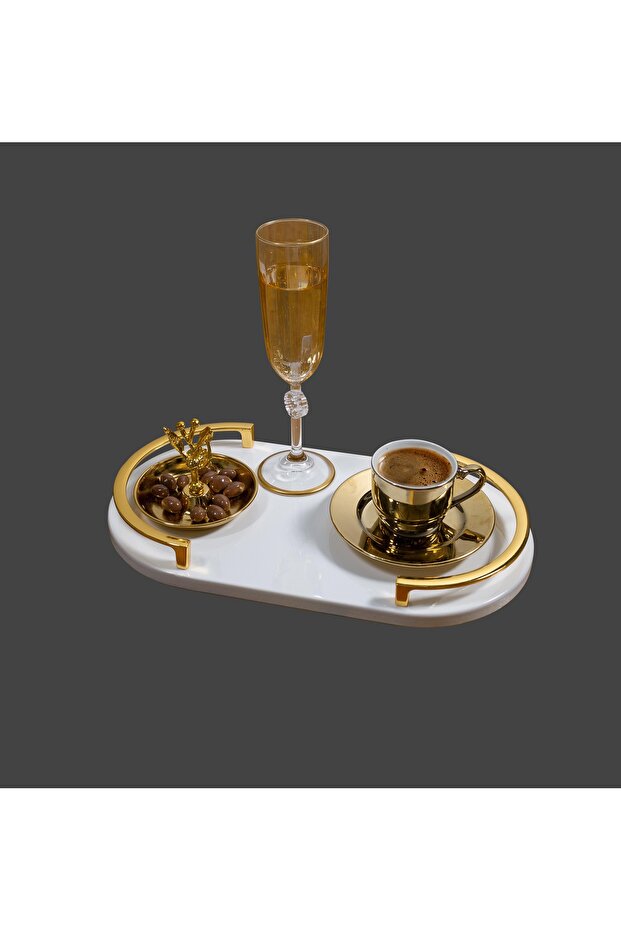 Veys - Engagement & Presentation Tray - Tea & Coffee Tray - Oval - White