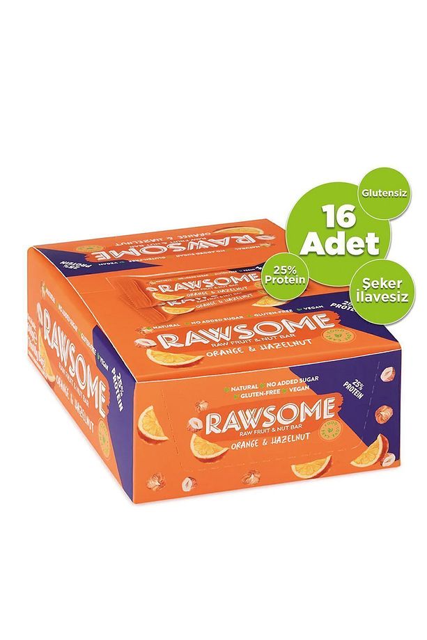 Portakal Ve Fındıklı Glutensiz Ve Vegan Yüksek Proteinli Bar 40g X 16 Adet - 3