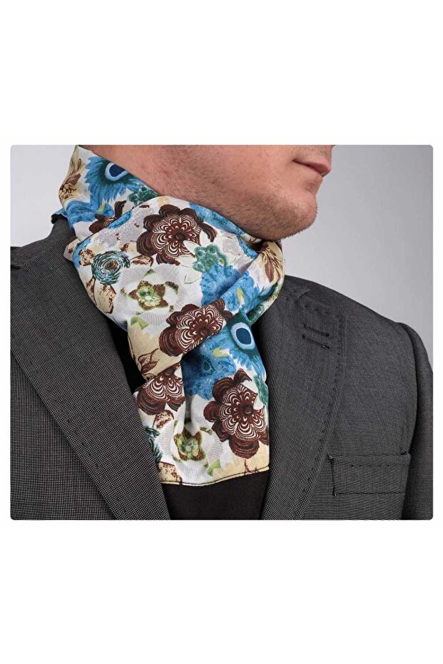 Floral Patterned Double Sided Scarf - 1