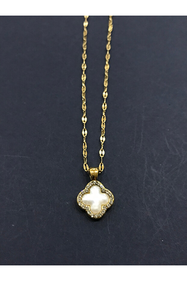 Yonca kolye paslanmaz çelik - 1