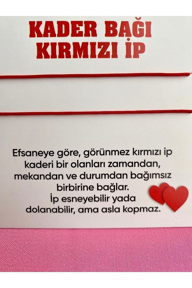Kader Bağı Kırmızı Ip Bileklik 2'li Kader Bağı Asansörlü Çift Bileklik - 5