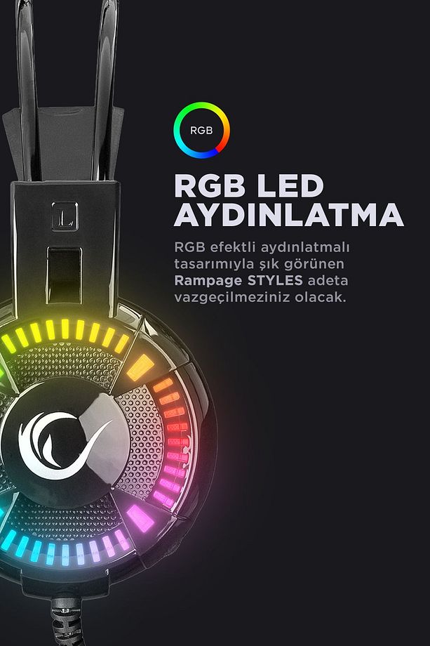 Styles Siyah Usb 7.1 Rgb Ledli Gaming Oyuncu Mikrofonlu Kulaklık - 2
