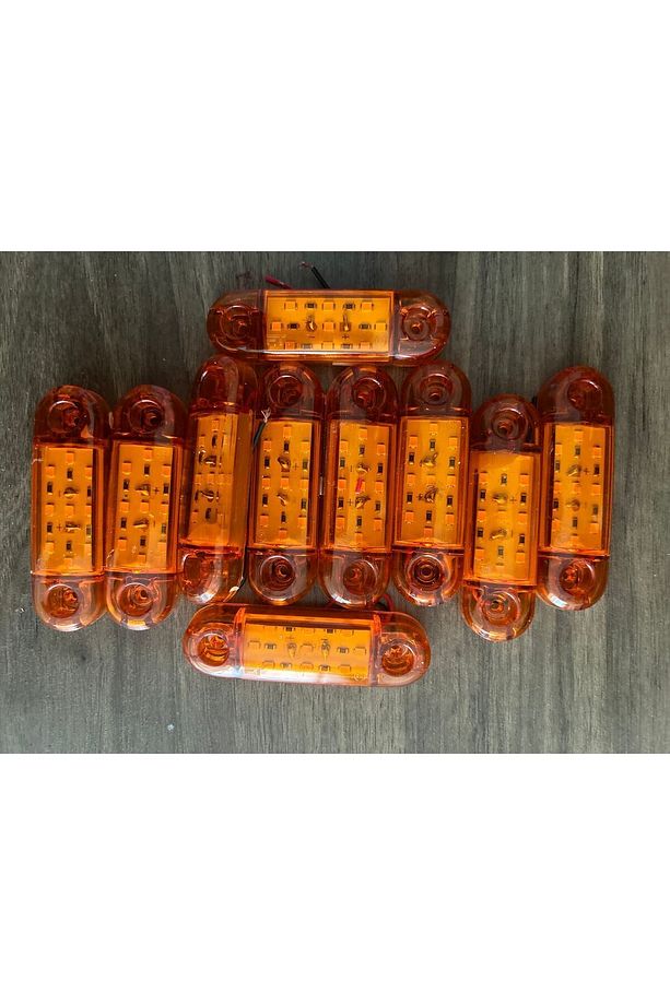 10 Adet Tombul Parmak Led Sarı 12v-24v - 1