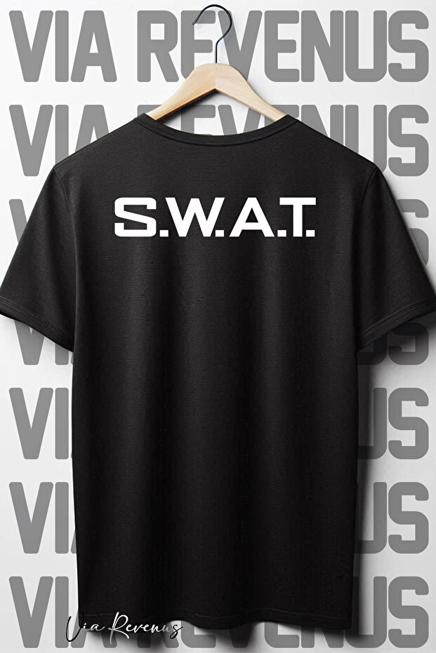 S.W.A.T. Black Oversize T-shirt - Back Printed