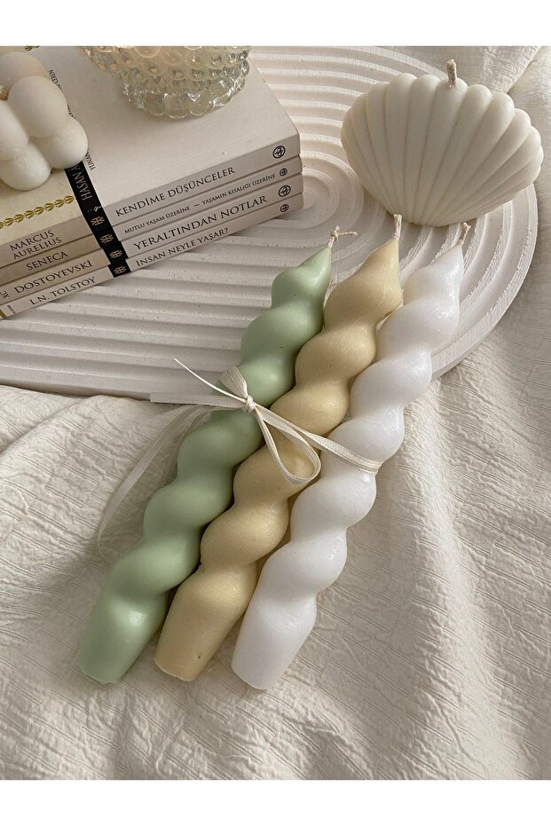 3lü Şamdan Mum Seti - 3