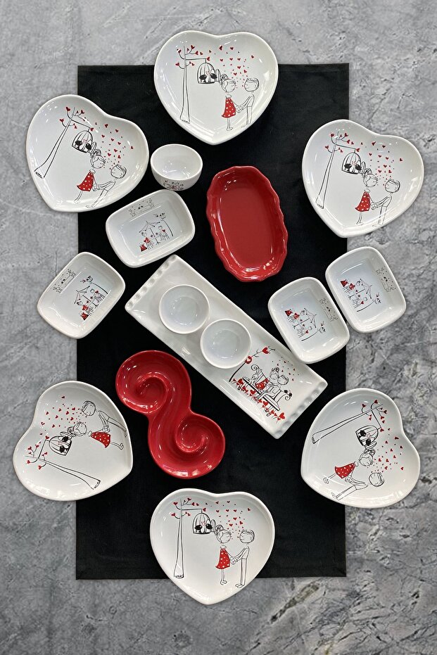 16 Piece 6-Person Fairy Tale Heart Breakfast Set