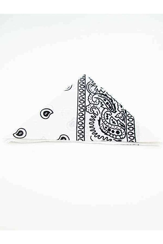 باندانا منقوشة عرقية بيضاء للجنسين