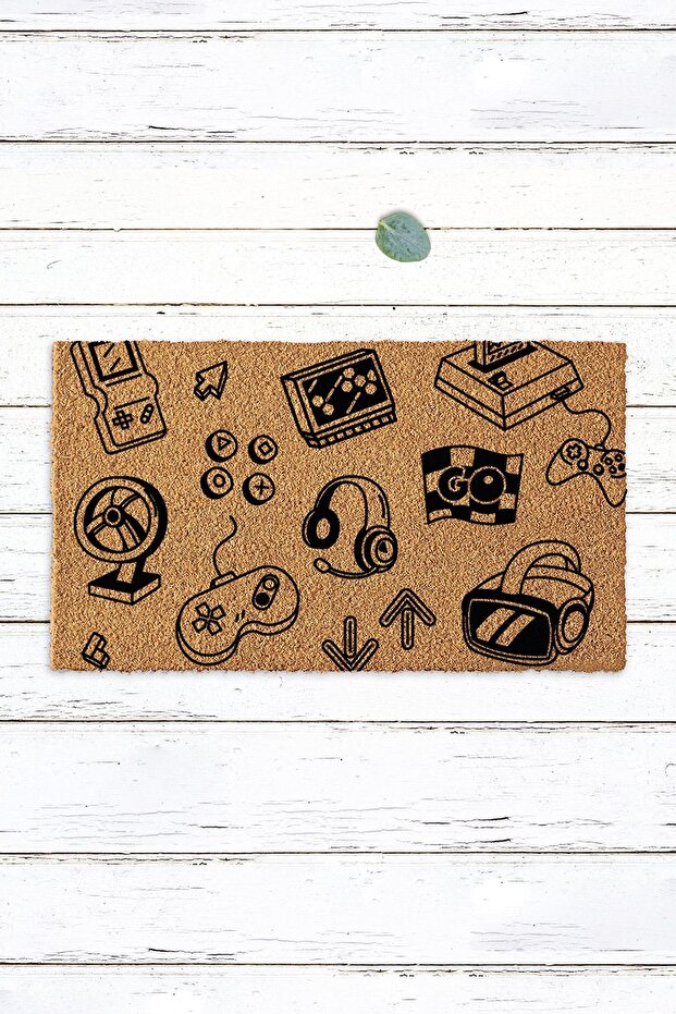 Video game gamer teen koko door front mat