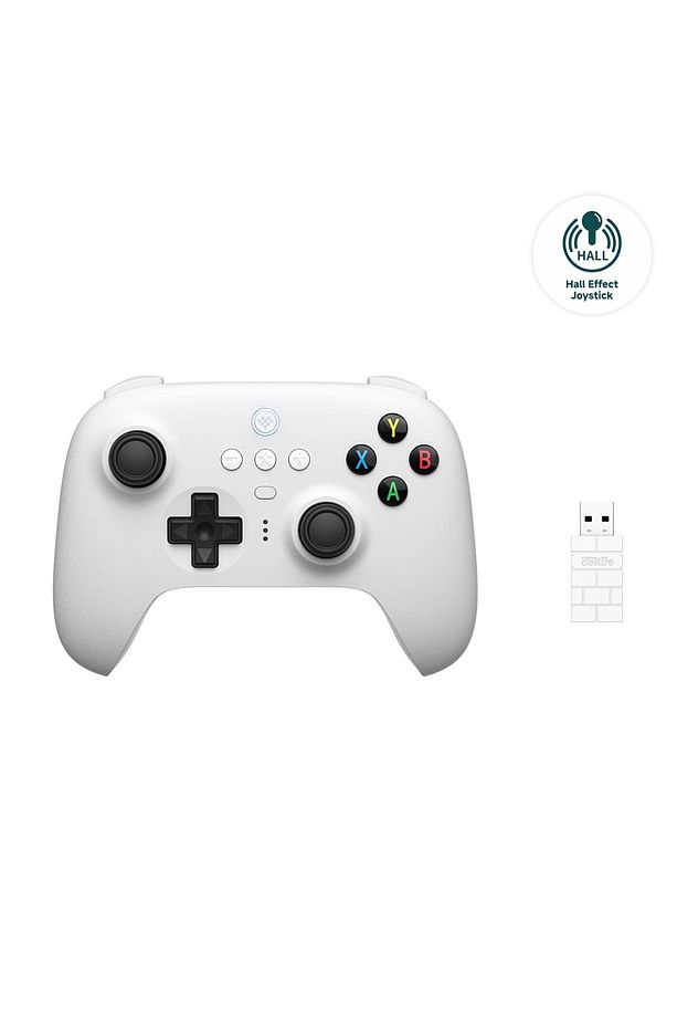 Ultimate Hall Effect 2.4G Controller ve Şarj Dock - Beyaz Windows, Android PC Ipad Uyumlu - 2