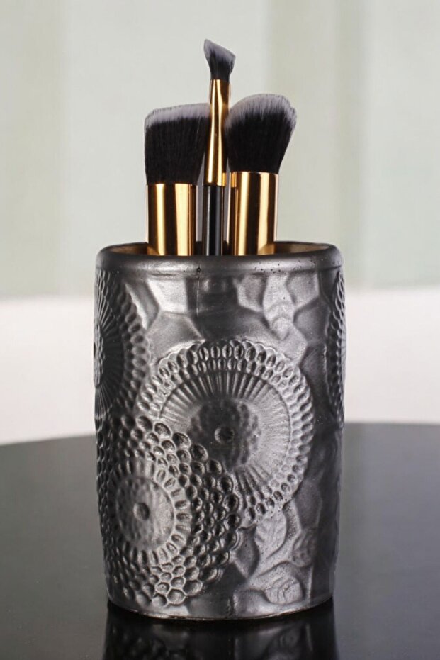 Makeup Organizer, Makeup Brush Holder, Makeup Brush Holder, Antique Silver Finish, Model 12