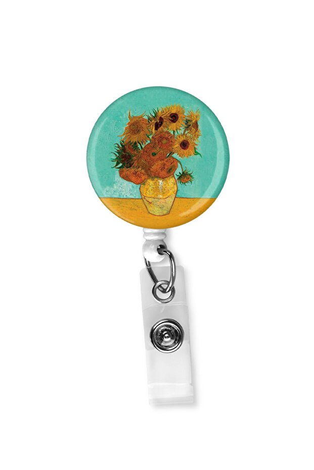 Sunflowers Van Gogh Drop Yoyo Name Badge