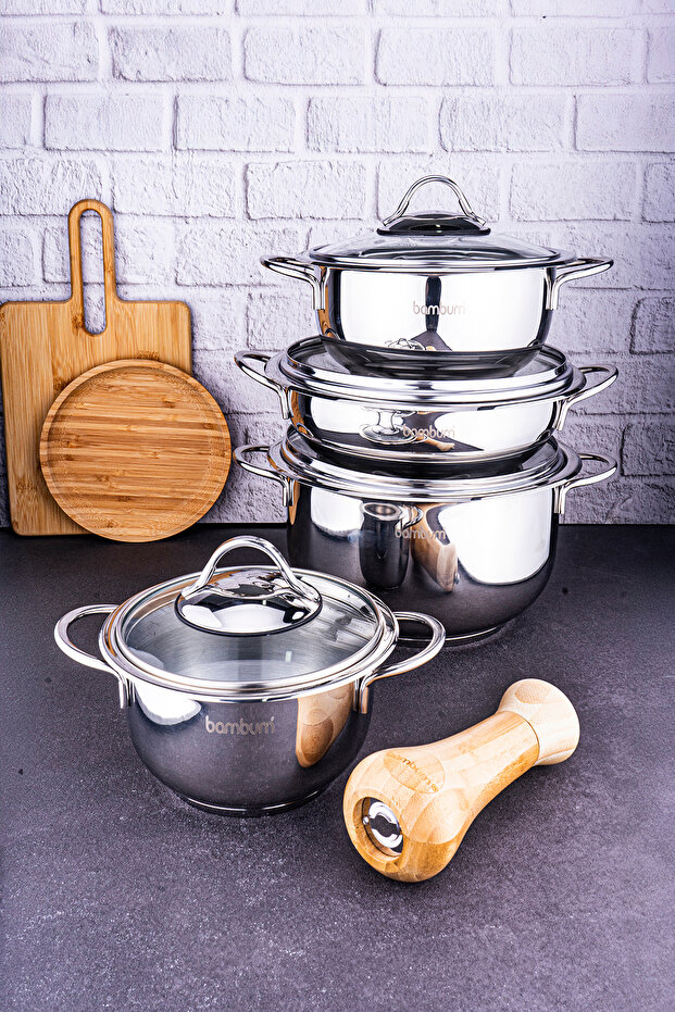 Harmony 8 Parça Çelik Tencere Seti - 1