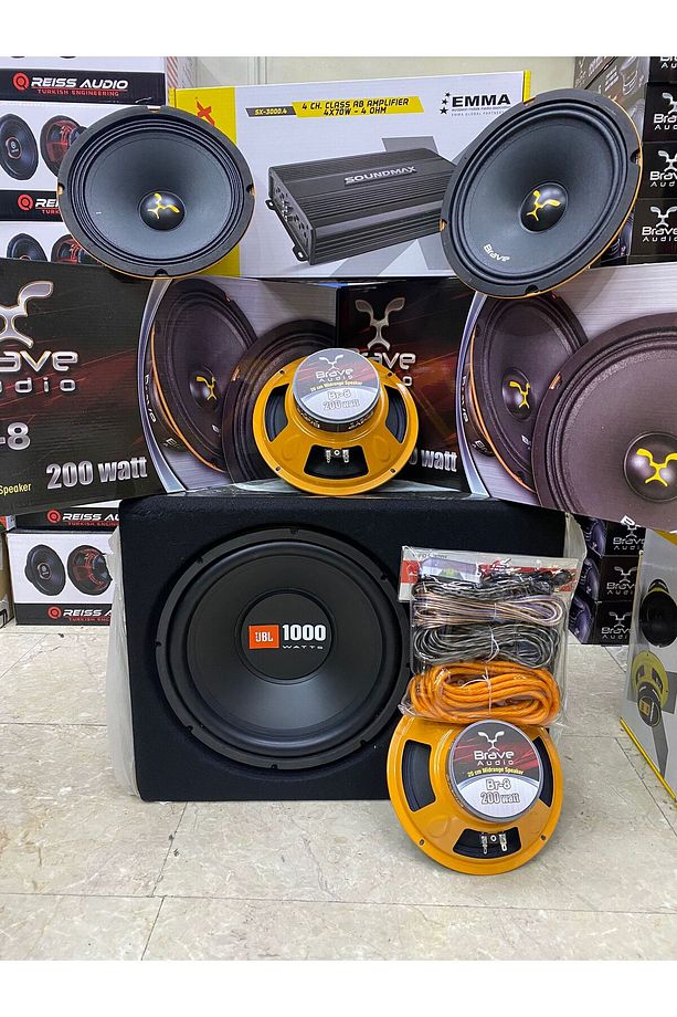 Takım Set 30cm Bass Brava 20 Cm Iki Takım Midrange 4x70rms Anfi Kablo Seti - 1