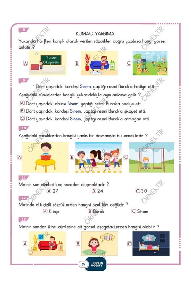 Braın Modıfy 1.sınıf Yeni Nesil Soru Bankası - 8