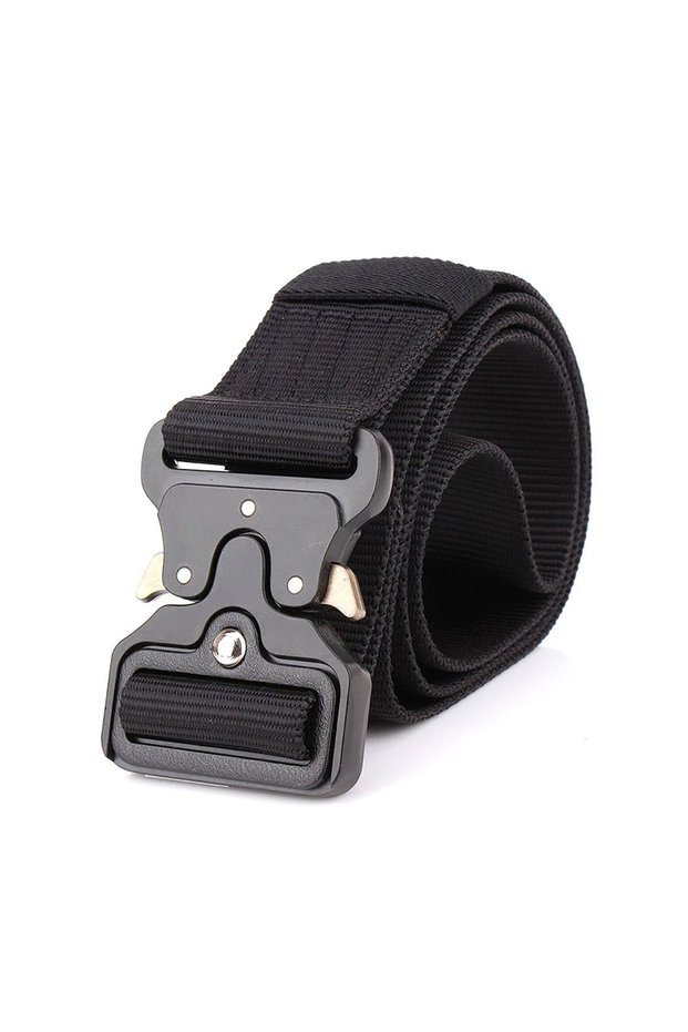 Cobra Belt with Imported Metal Buckle - Outdoor Bandolier Belt - Black Khaki Beige