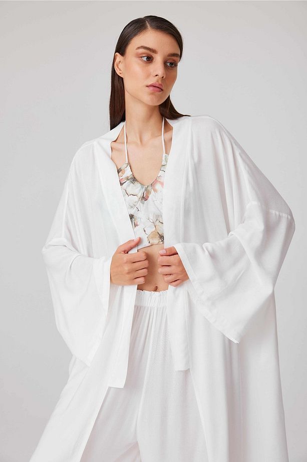 Bitkisel Ipek Kimono - 3