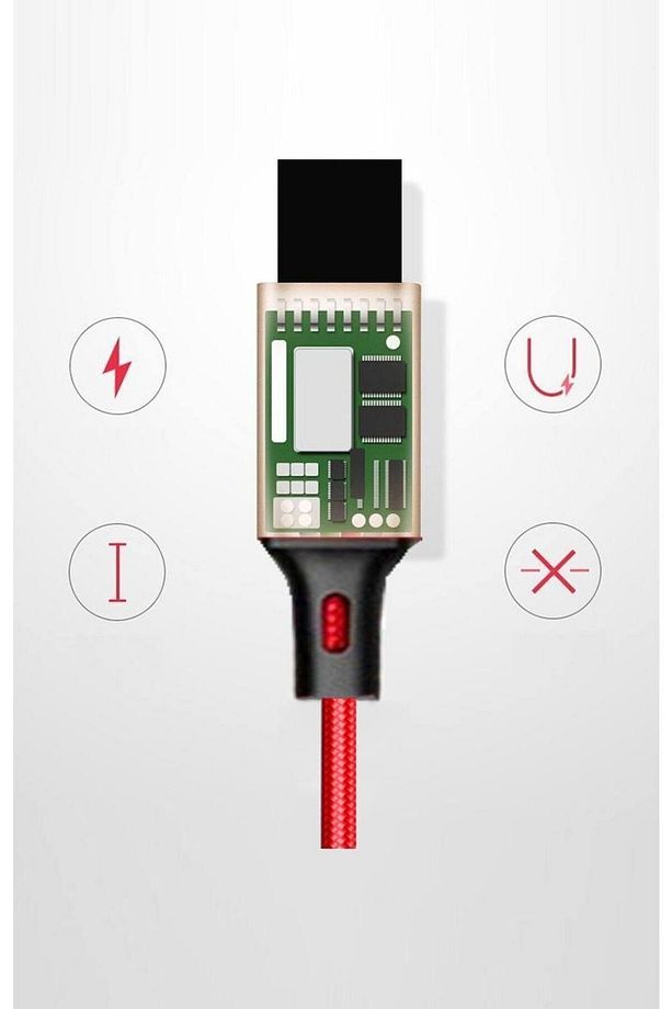 Huawei Xiaomi Samsung Iphone Uyumlu Örgü Hasır Çoklu Şarj Kablosu Type-c Micro Lightning - 6