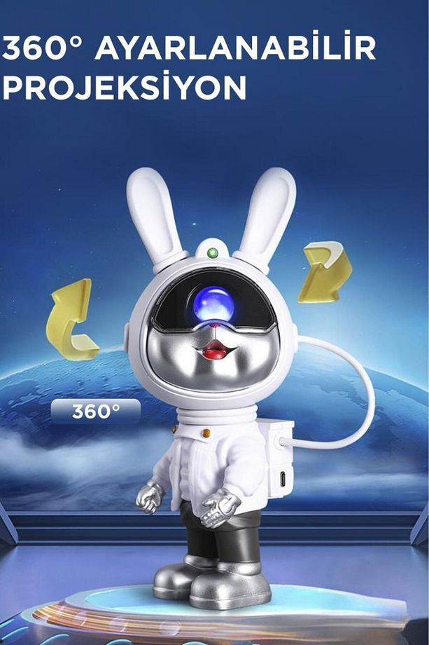 Lw-39 Astronot Projektör Gece Lambası Galaxy Gökyüzü Star Projeksiyon Kumandalı Samanyolu Aydınlatma - 7