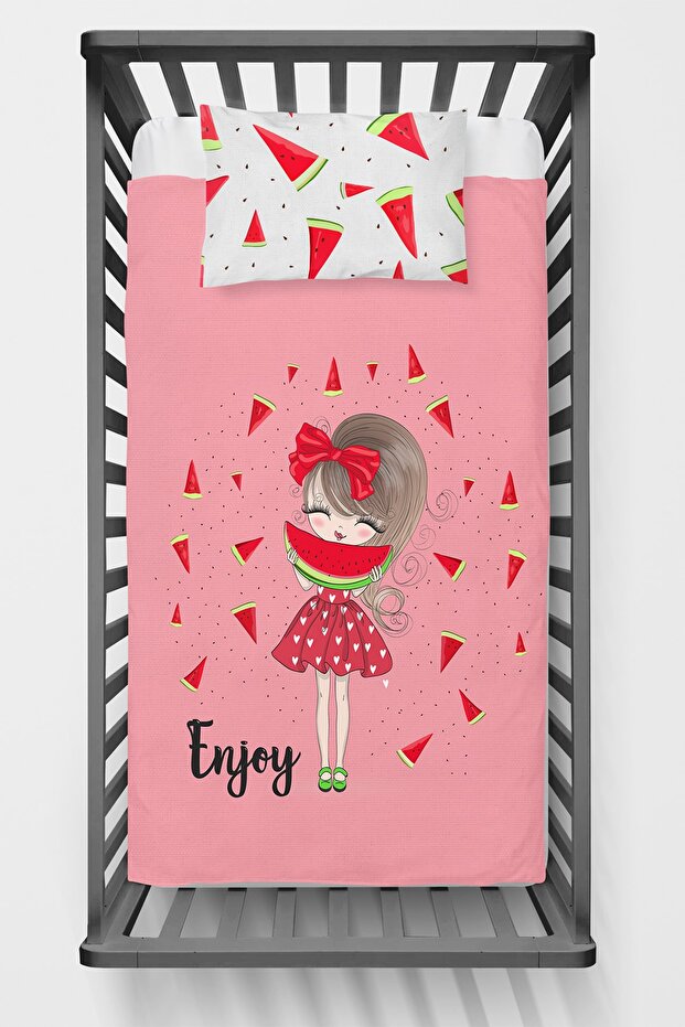 Baby Bedspread Girl with Watermelon