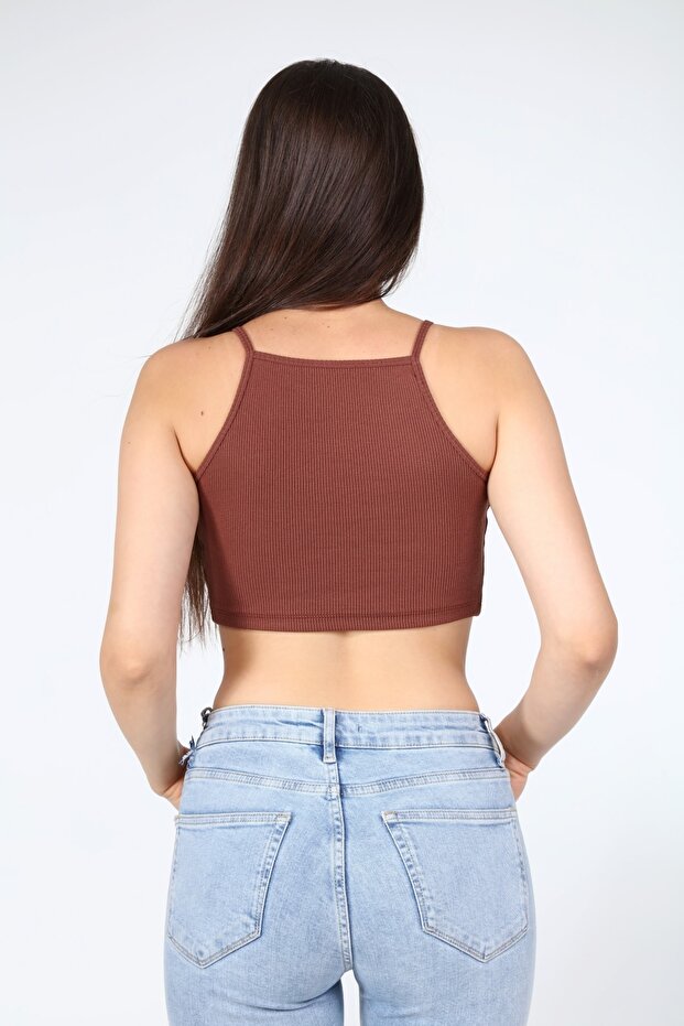 المرأة البني الأساسية حبل حزام المحاصيل الأعلى - 7