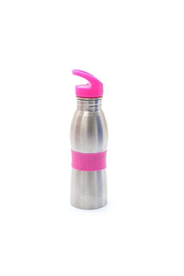 Pipetli Paslanmaz Çelik Su Matarası Pembe 600 ml - 1