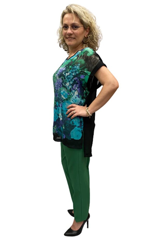 Çiçek Desenli Bluz - 3