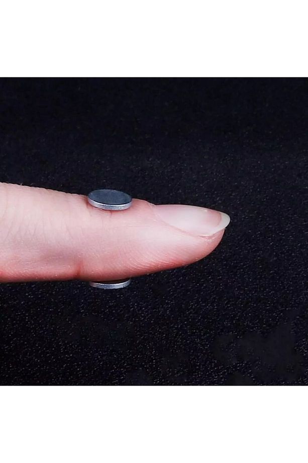 2 Adet Set Siyah Gümüş Düz Yuvarlak Mıknatıslı Erkek Küpe 8mm Mıknatıs Çelik Manyetik - 3