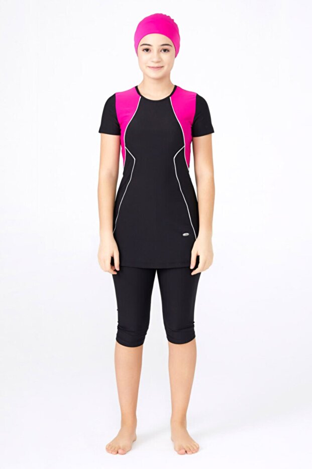 Lycra Waiter Pool And Sea Half Sleeve Swimsuit 5177
